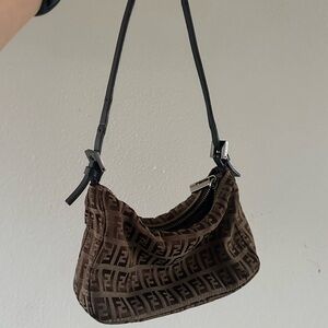 SOLD Fendi Brown Logo Shoulder Bag
